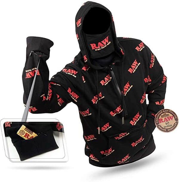 RAW X Rolling Papers Rawler Hoodie | Multi Function Smokers Hoodie with Face Mask - image 1 of 2